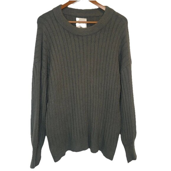 Aerie Women’s Green Ribbed Super Soft Oversized Pullover Sweater Sz S NEW - Picture 1 of 9
